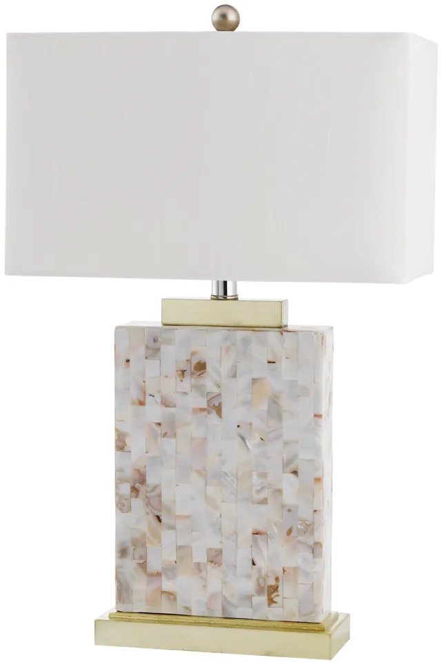 Tory 24.5-Inch High Shell Table Lamp - Cream
