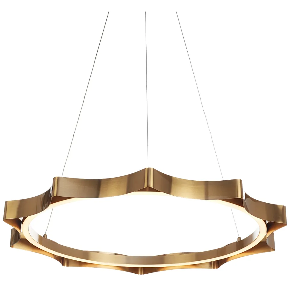 Possini Euro Gearworks 30" Wide Brass LED Ring Pendant Light