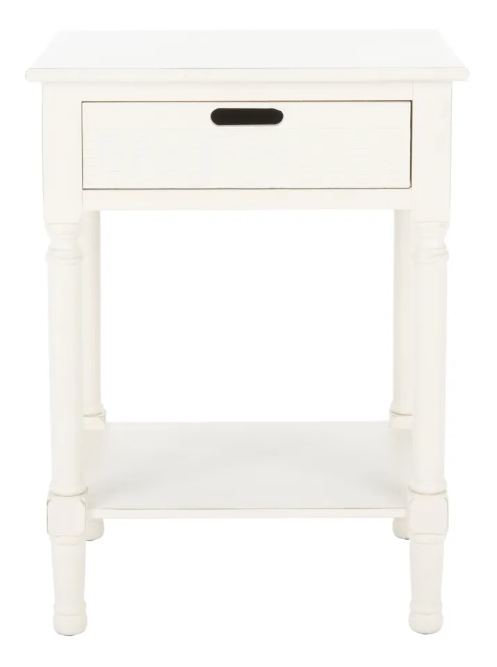Landers 1 Drawer Accent Table - Distressed White