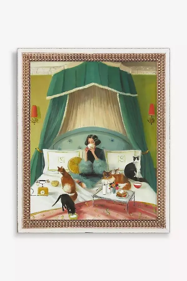 Mademoiselle Mink Breakfasts In Bed Wall Art