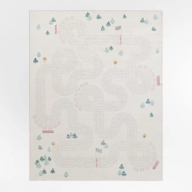 Victory Laps Washable Kids Area Rug 6'x9'