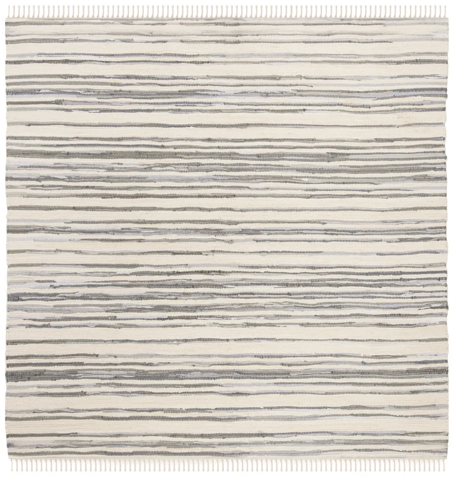Arlo Home Hand Woven Area Rug, RAR126A, Ivory/Grey,  6' X 6' Square