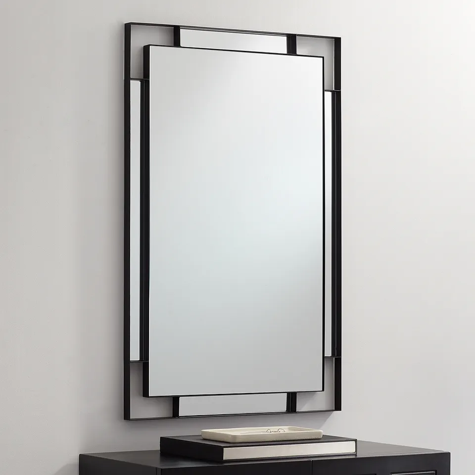 Uttermost Stellan Black 24 1/2" x 38" Rectangular Wall Mirror