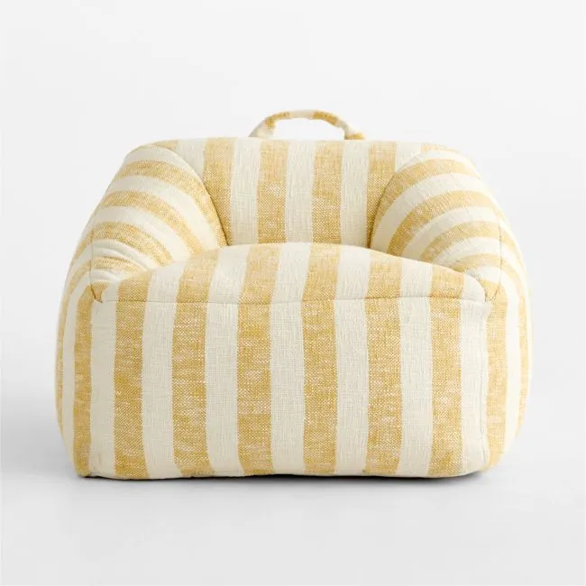 Charlie Savannah Yellow Striped Organic Cotton Kids Lounge Chair
