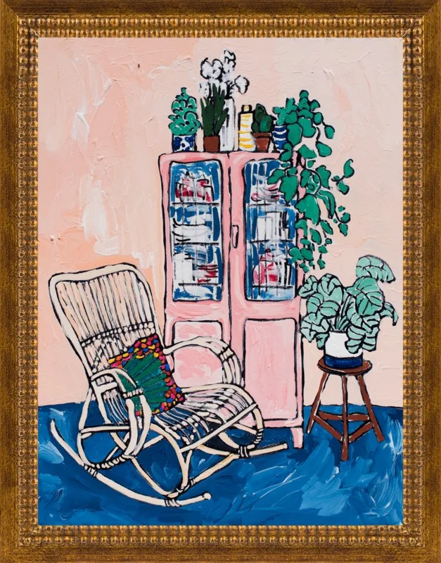 Rocking Chair In Pink Interior by Lara Lee Meintjes for Artfully Walls