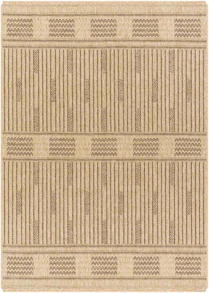 Mirage Brown Outdoor 6'7" x 9' Machine Woven Rug