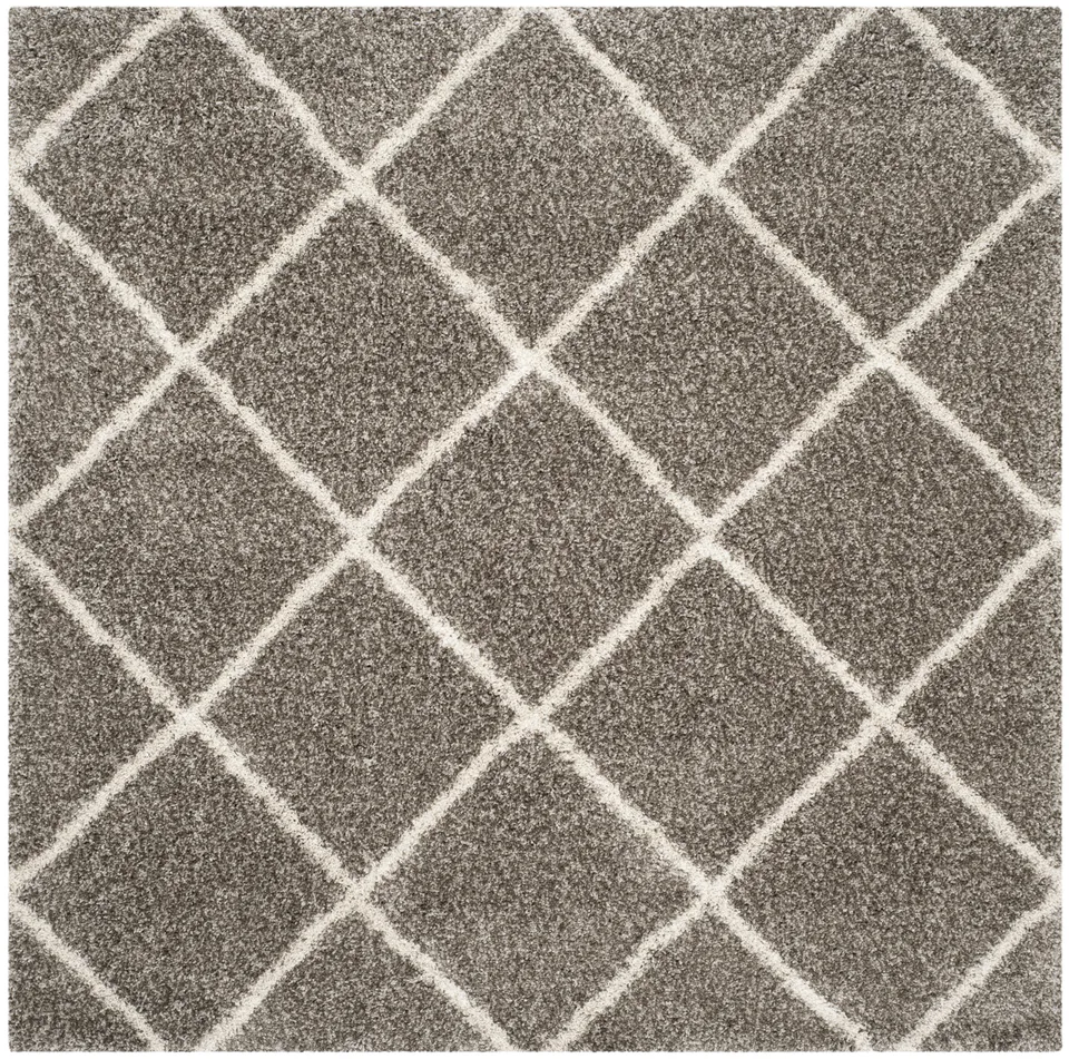 Arlo Home Woven Area Rug, SGH281B, Grey/Ivory,  5' X 5' Square