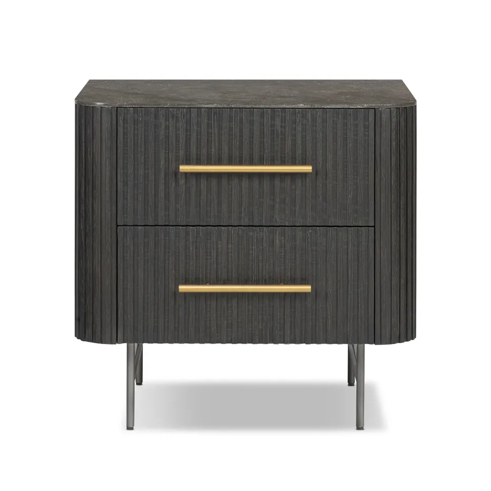 Fletcher Nightstand - Distressed Black Oak