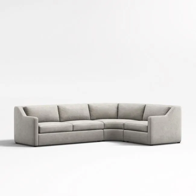 Notch 3-Piece L-Shaped Wedge Sectional Sofa