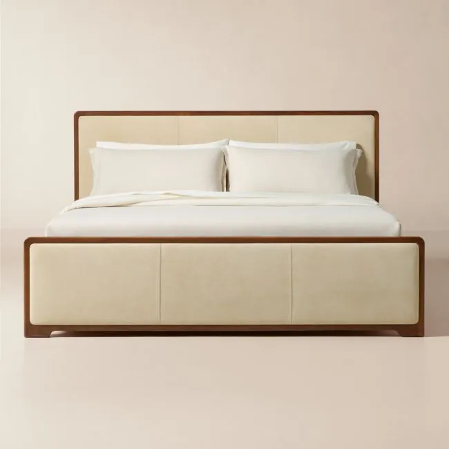 Rio Walnut and Leather King Bed