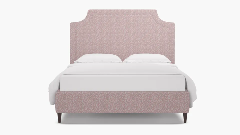 Deco Bed, Flamingo Hele Bay, Espresso Square Tapered Leg, Full