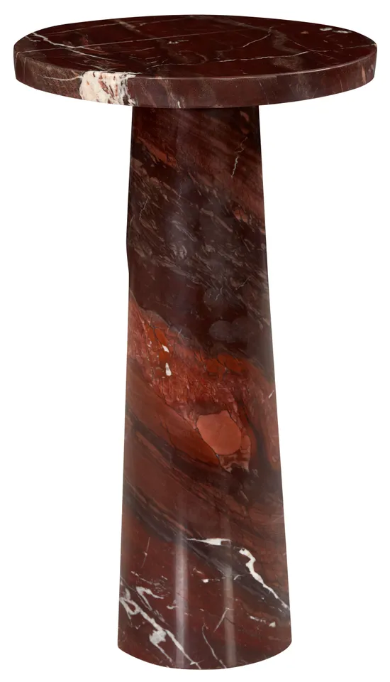 Safavieh Couture Doxander Marble Short Drink Table, Red