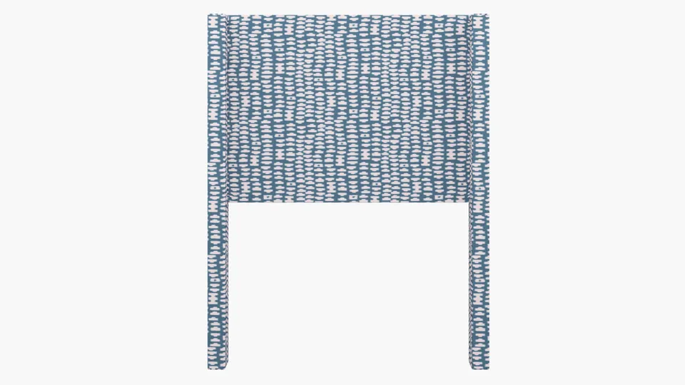 Modern Wingback Headboard, Dusty Blue Odalisque, Twin