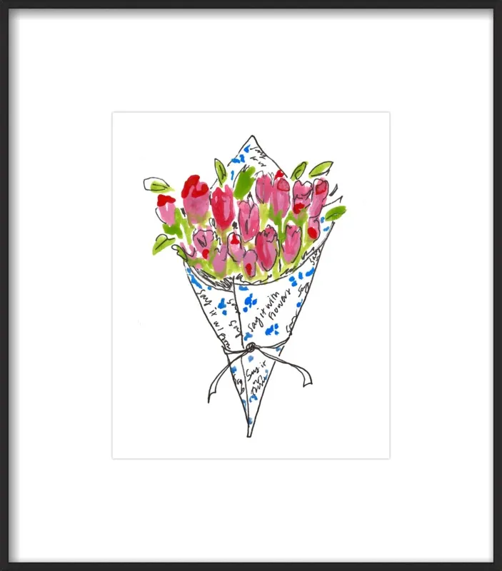 Bodega Flowers in Blue and Pink by Larsen McDowell for Artfully Walls