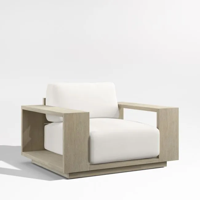 Mallorca Wood Outdoor Lounge Chair with Canvas Canvas Sunbrella ® Cushions