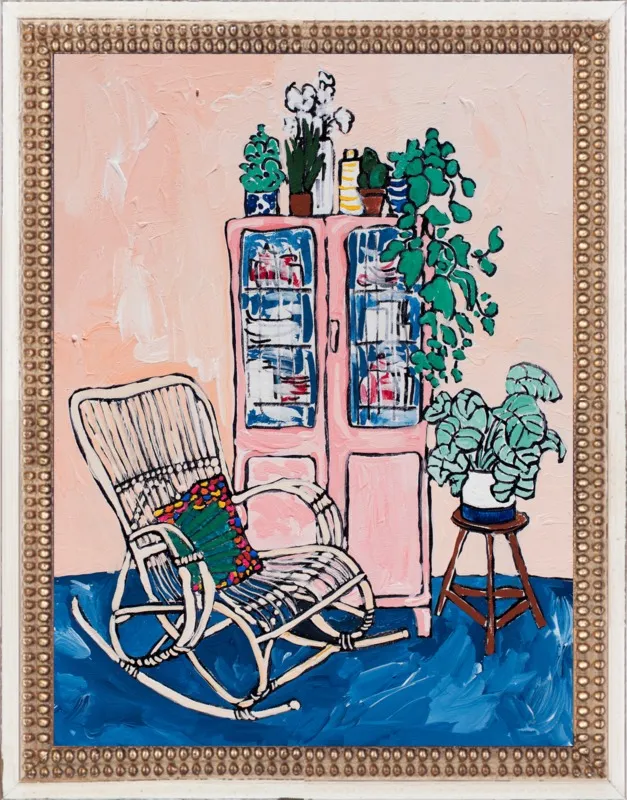 Rocking Chair In Pink Interior by Lara Lee Meintjes for Artfully Walls