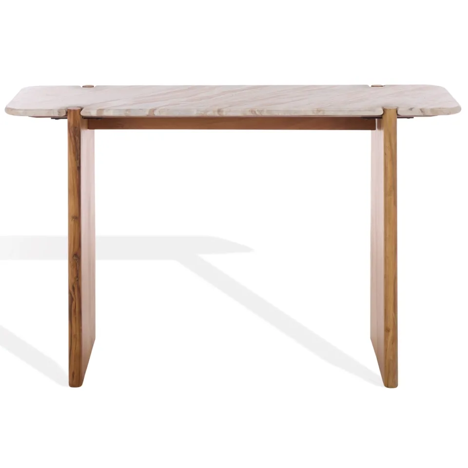 Feliciabeth Marble Console - Natural / Light Brown