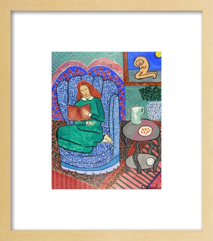 Red Headed Reader by Linda Elksnin for Artfully Walls