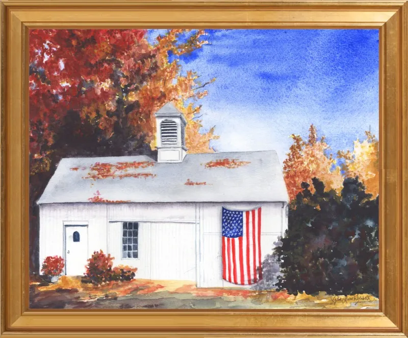 The Ross Barn in Fall by Lydia Marie Elizabeth for Artfully Walls