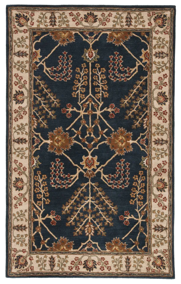Chambery Handmade Floral Blue/ Multicolor Area Rug (9'6"X13'6")