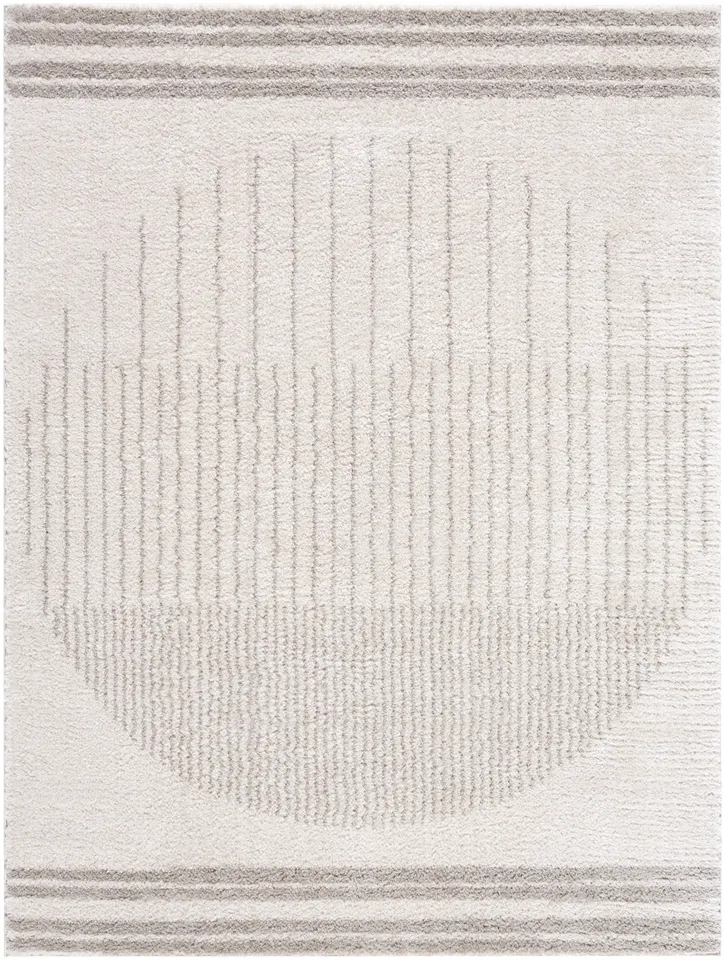 Fossay Shag Beige Indoor 2' x 2'11" Machine Woven Rug