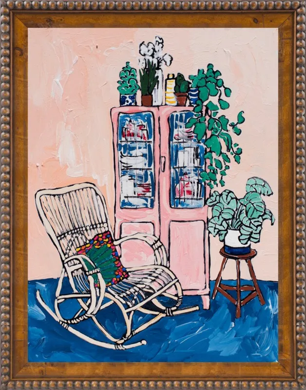 Rocking Chair In Pink Interior by Lara Lee Meintjes for Artfully Walls