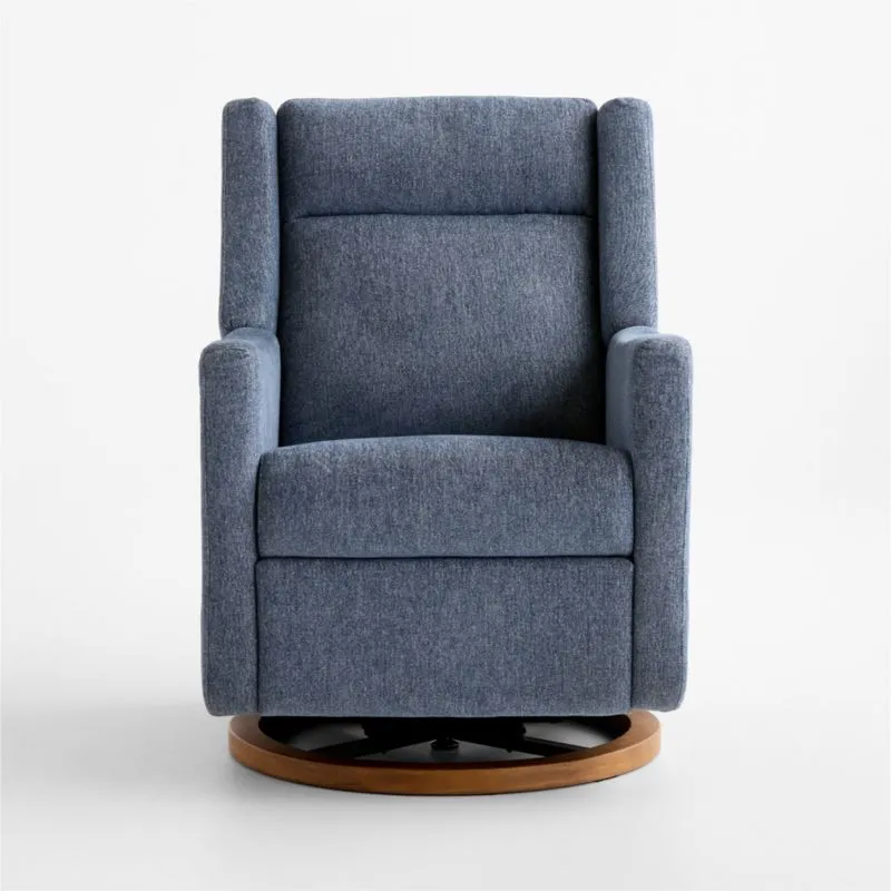 Babyletto Kiwi Pro Ocean Blue Swivel Glider Power Recliner Nursery Chair