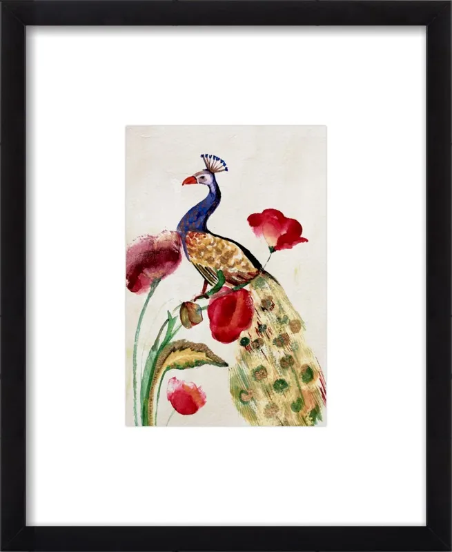 blue gold peacock by Ruti Shaashua for Artfully Walls