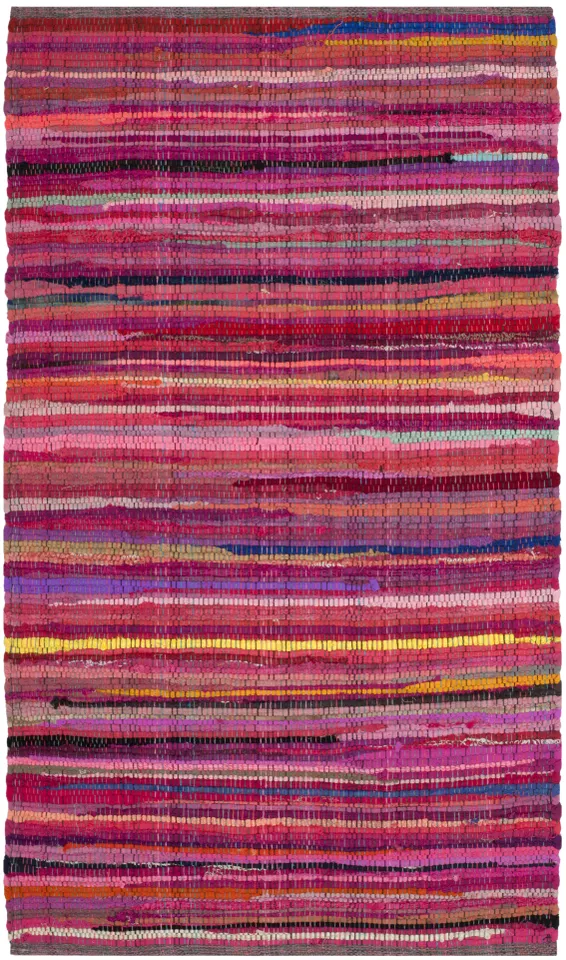 Arlo Home Hand Woven Area Rug, RAR240D, Red/Multi,  2' 6" X 4'