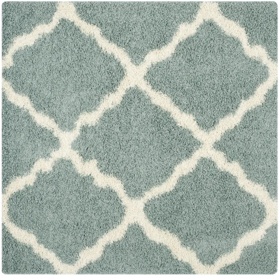 Arlo Home Woven Area Rug, SGD257C, Seafoam/Ivory,  6' X 6' Square