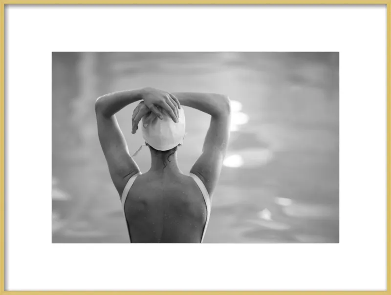 Woman Swimmer in a White Cap by Lucy Snowe for Artfully Walls