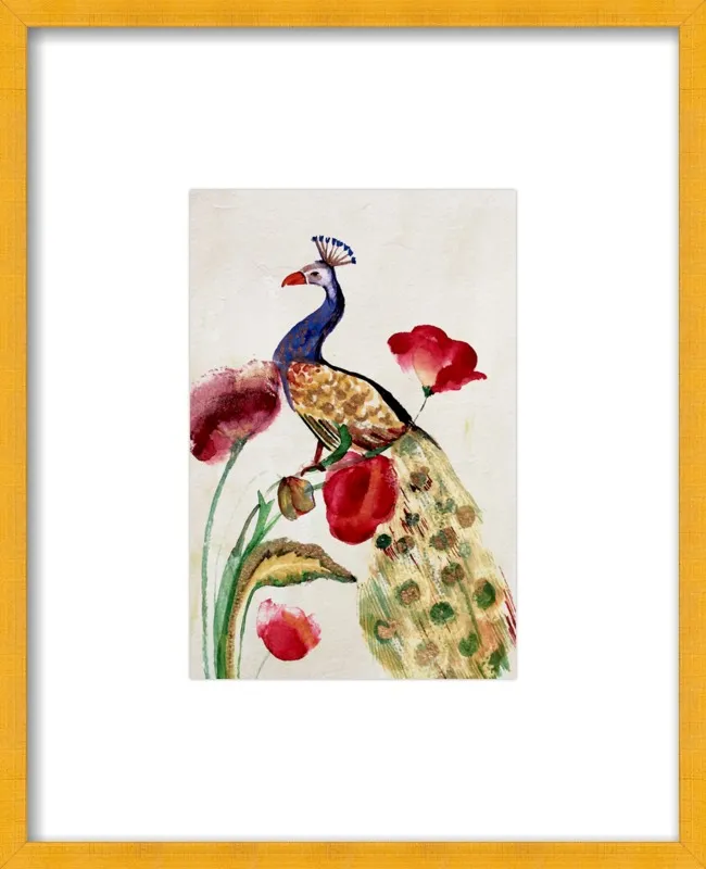 blue gold peacock by Ruti Shaashua for Artfully Walls