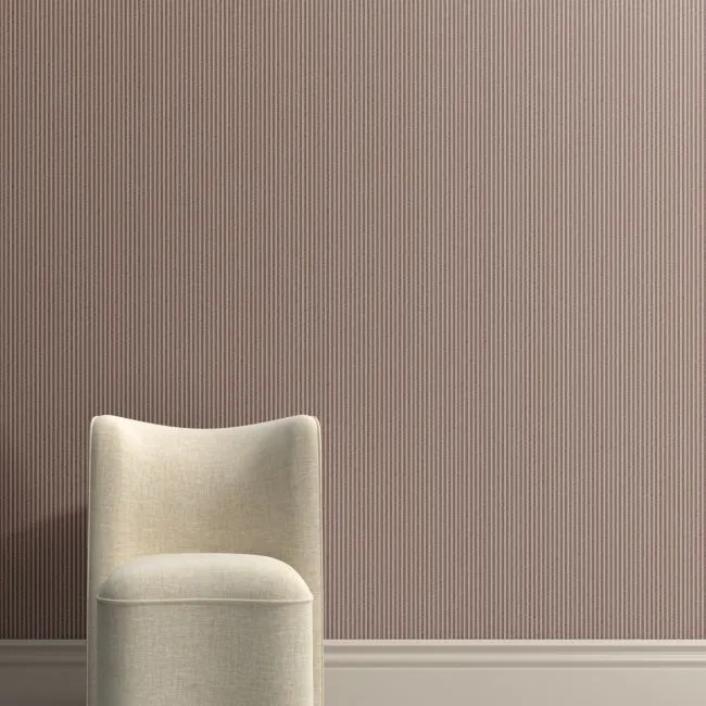 Vivienne Oxblood Ticking Stripe Wallpaper