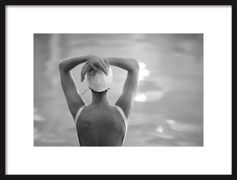 Woman Swimmer in a White Cap by Lucy Snowe for Artfully Walls