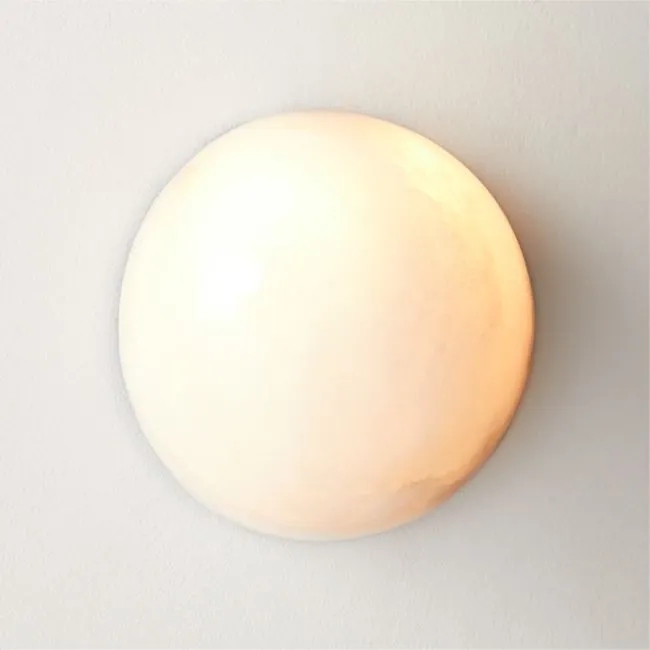 Ollina Indoor/Outdoor Alabaster Wall Sconce 6"