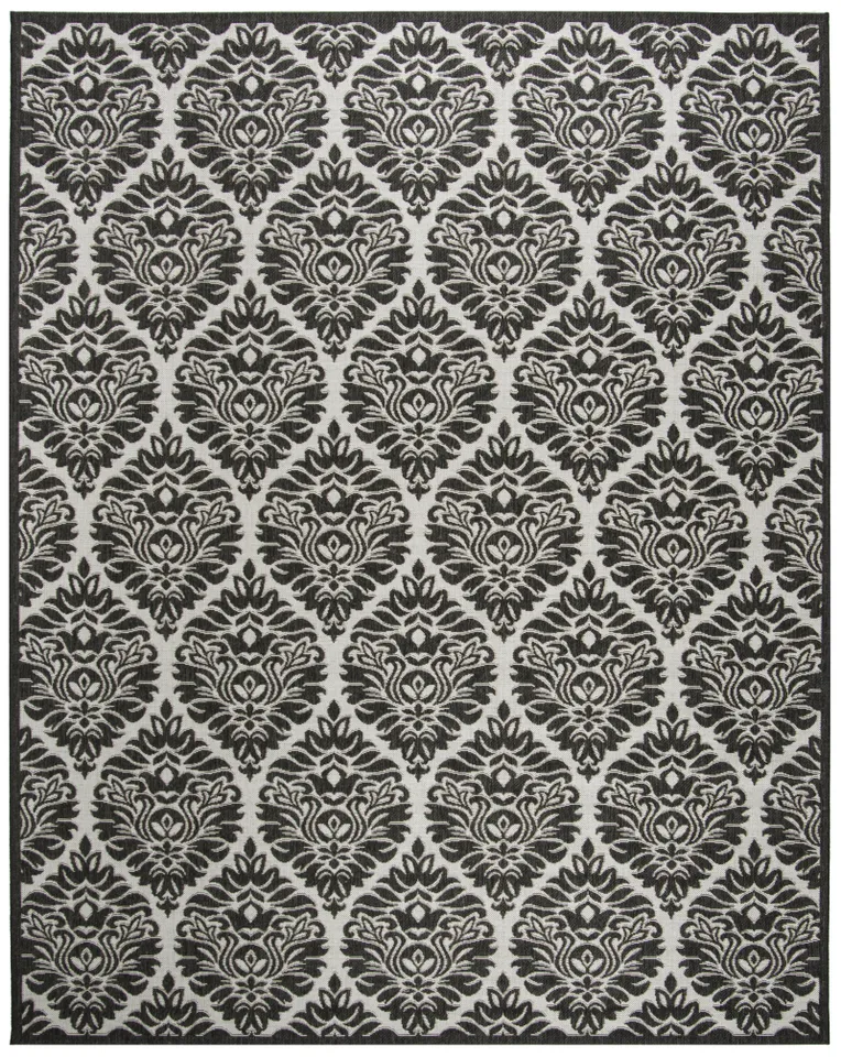 Arlo Home Indoor/Outdoor Woven Area Rug, LND135A, Light Grey/Charcoal,  9' X 12'