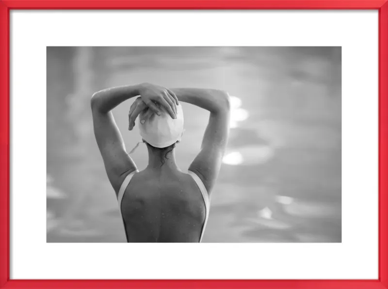 Woman Swimmer in a White Cap by Lucy Snowe for Artfully Walls