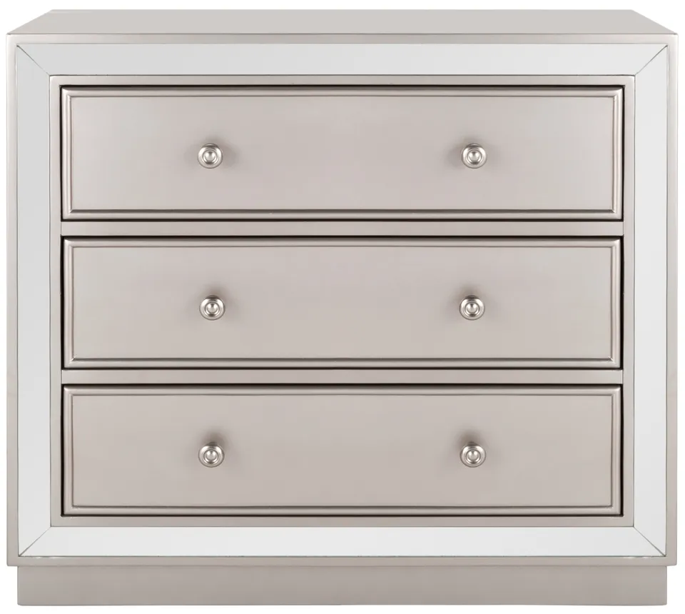 Basie 3 Drawer Chest - Champagne / Mirror