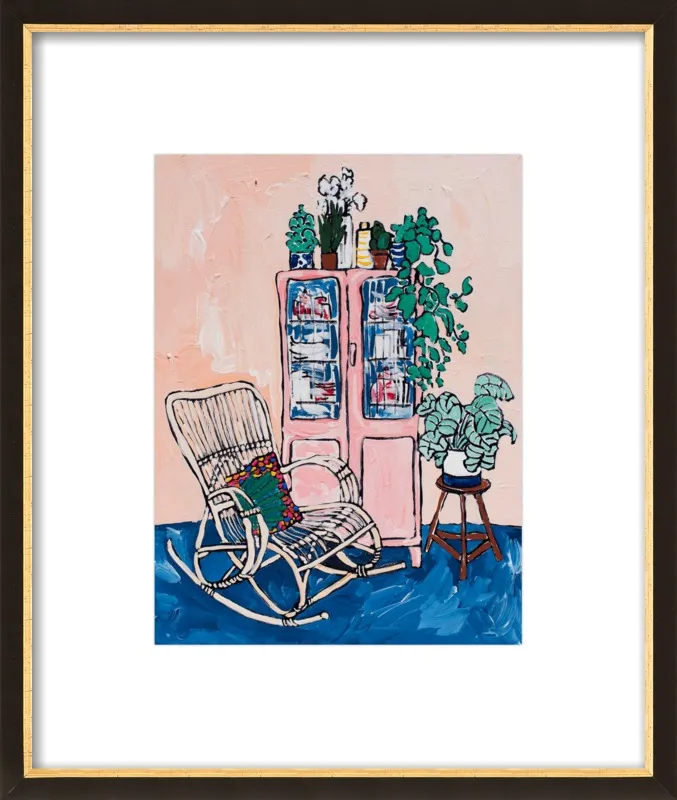 Rocking Chair In Pink Interior by Lara Lee Meintjes for Artfully Walls