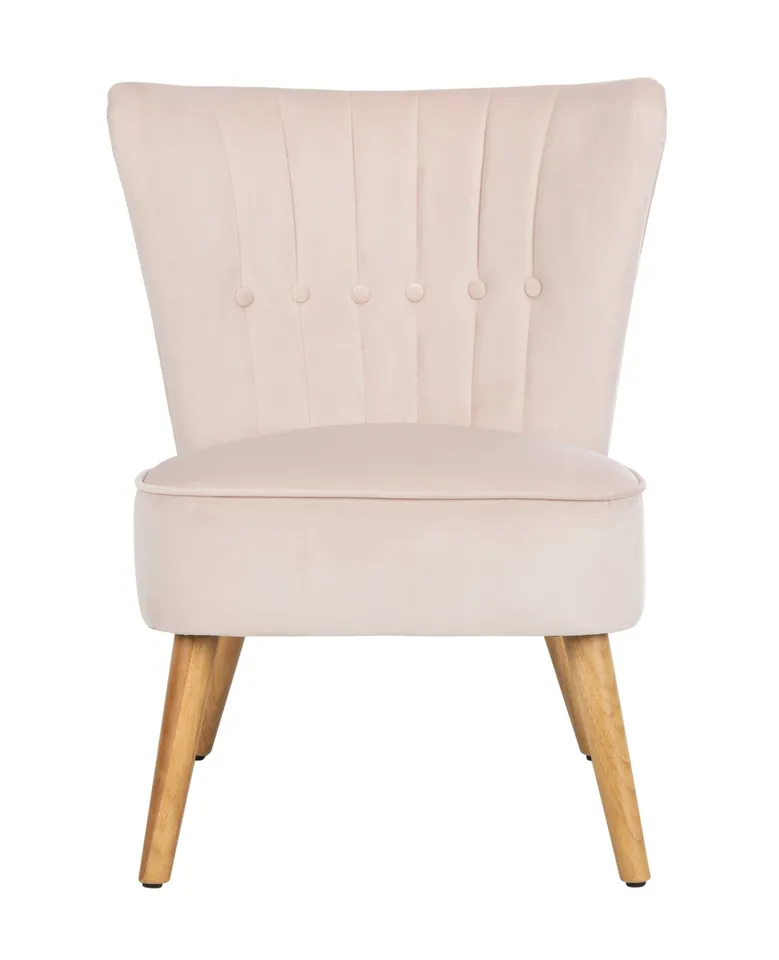 June Mid Century Accent Chair - Blush / Natural