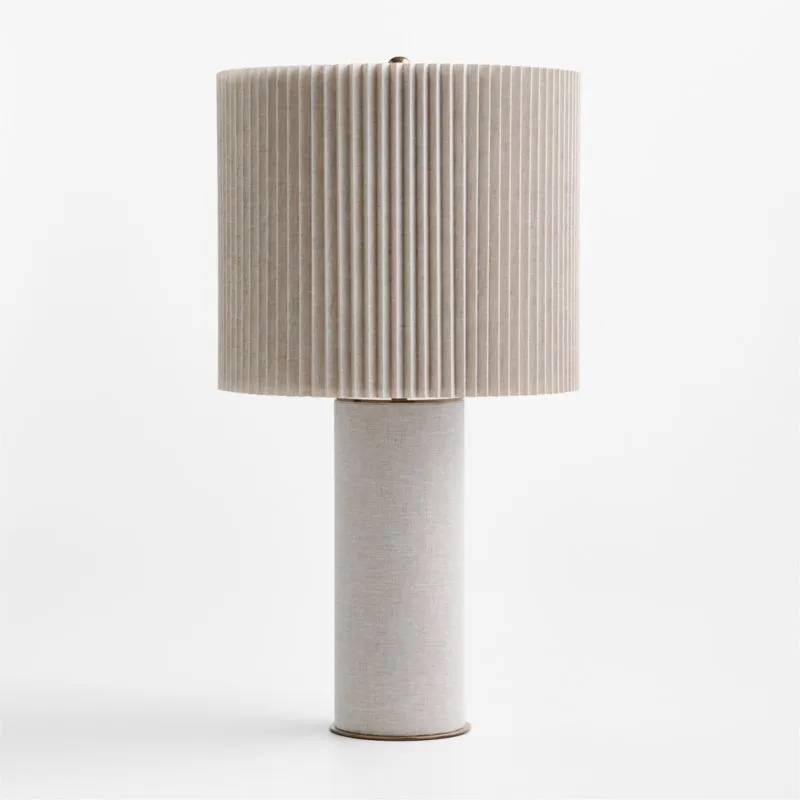 Vale Ivory Fabric Table Lamp with Linen Shade 24"