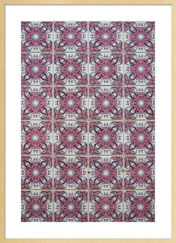 Pink and White Tiles in Lisbon by Sivan Askayo for Artfully Walls