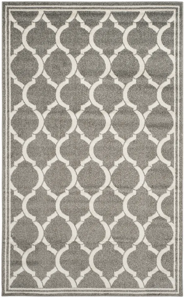 Arlo Home Indoor/Outdoor Woven Area Rug, AMT415R, Dark Grey/Beige,  5' X 8'