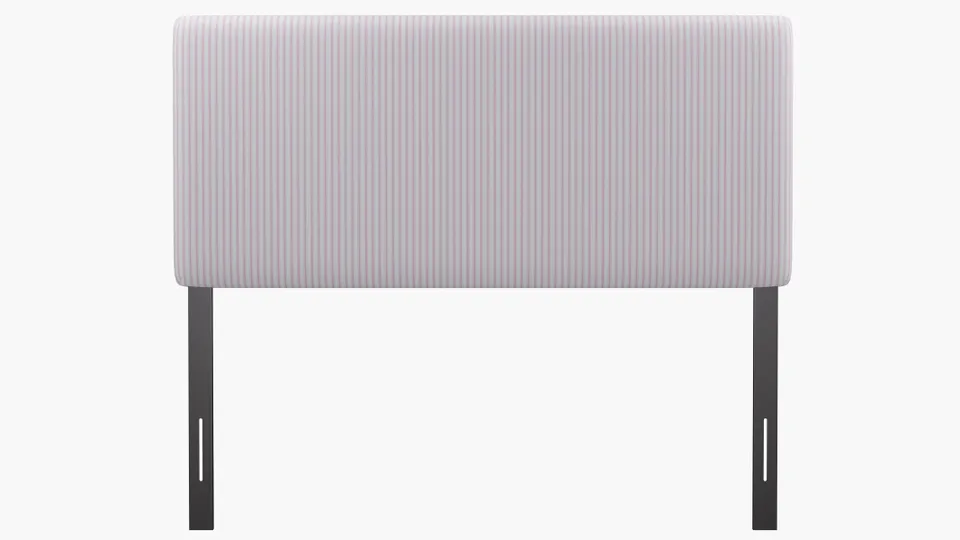 Square Back Headboard, Pink Classic Ticking Stripe, Queen