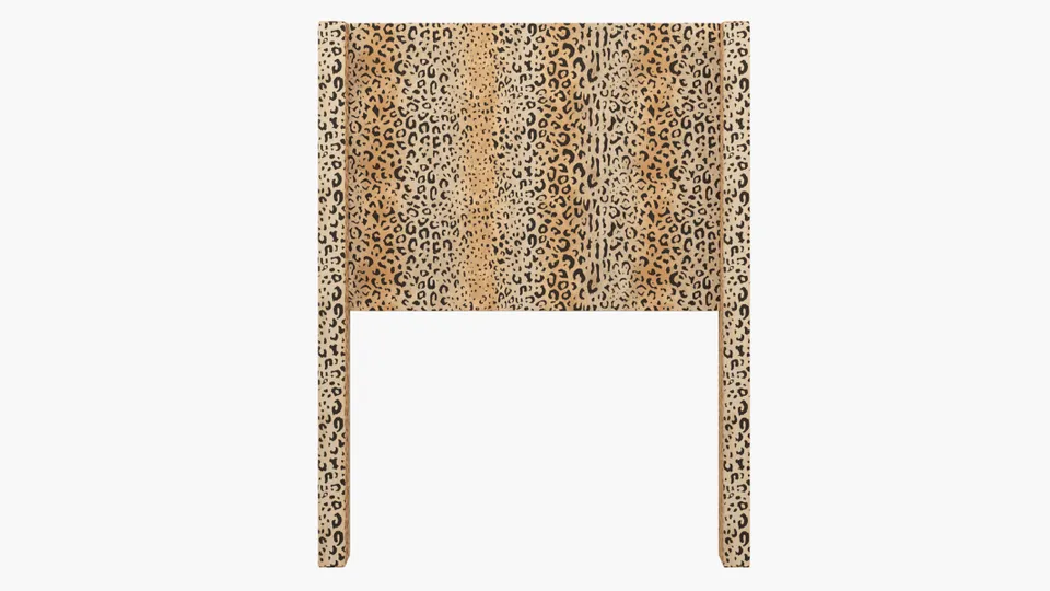 Modern Wingback Headboard, Leopard, Twin