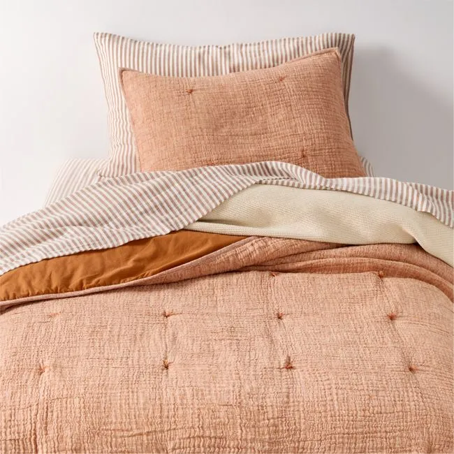 Aire Terracotta Crinkle Kids Full/Queen Quilt