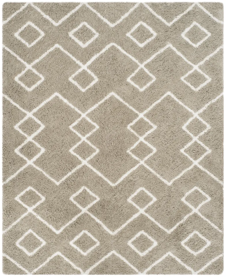 Arlo Home Hand Tufted Area Rug, SGT609C, Silver/Ivory,  8' X 10'