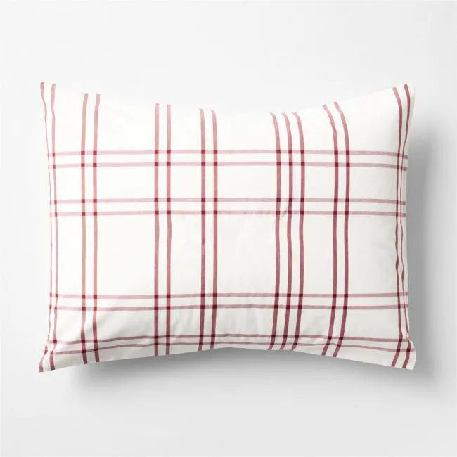 Stax Luminous Red 100% Organic Cotton Kids Pillow Sham