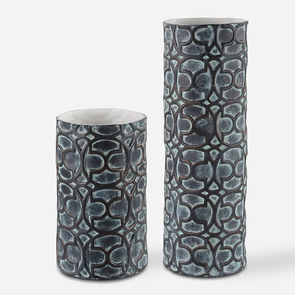 Baltra Bronze Patina Vases Set/2