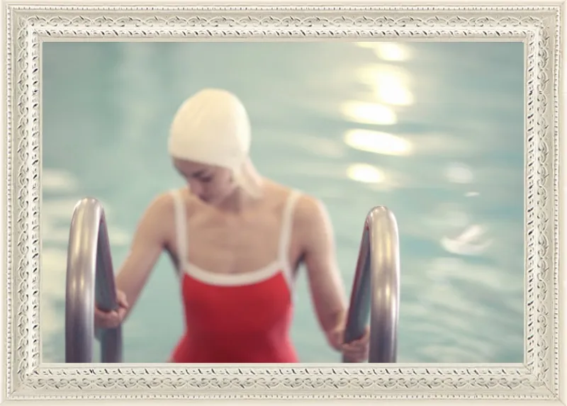 Swimmer in a Red Suit by Lucy Snowe for Artfully Walls